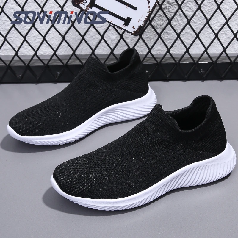 Vulcanized Shoes Men Sneakers Slip on Casual Shoes Men Loafers 2022 New Walking Zapatillas Hombre Plus Lightweight Breathable