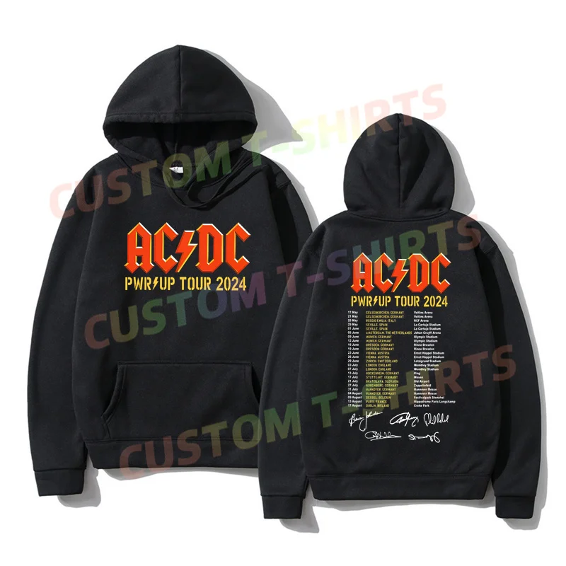 

2024 Oversized Essential Men AC Pwr Up World Tour 2024 Signature DC Hoodies Women Thermal Sportswear Long Sleeves Unisex S-3XL