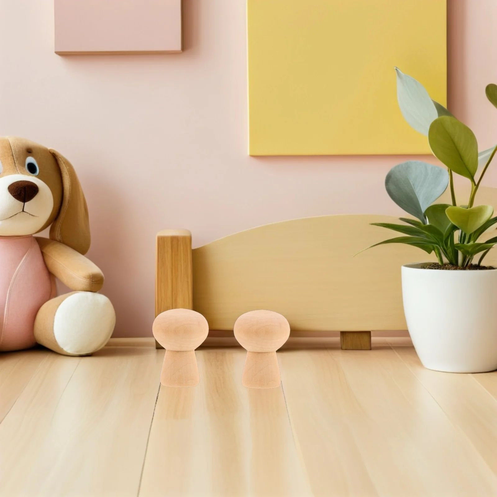 

30Pcs Unfinished Mushrooms 1.8 X 1.4 Educational Early Learning Activities Small Wood Pegs for Kids Visual Exploration