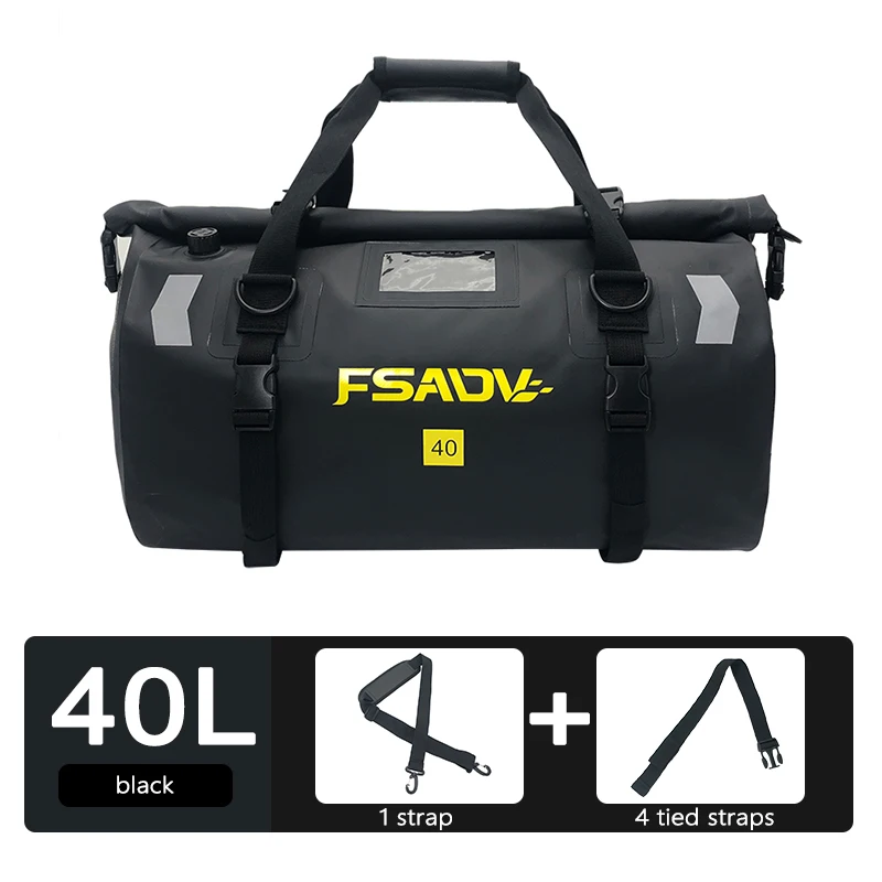 Carbon Zwarte Motorfiets Waterdichte Achtertas Reizen Outdoor Bagage Tas 40/66L Motorbagage Rugzak Motorfiets Zadeltas