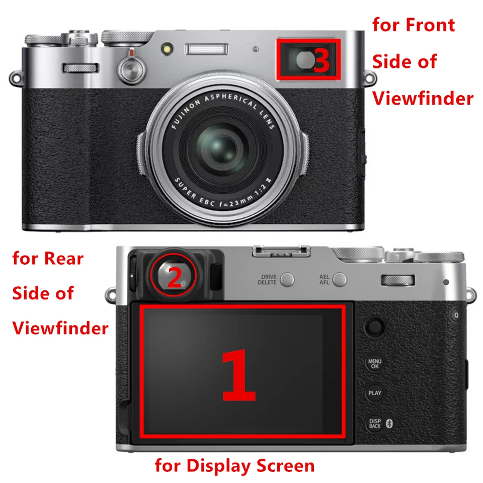 Fujifilm X100VI X100V LCD/EVF用ガラス保護フィルム