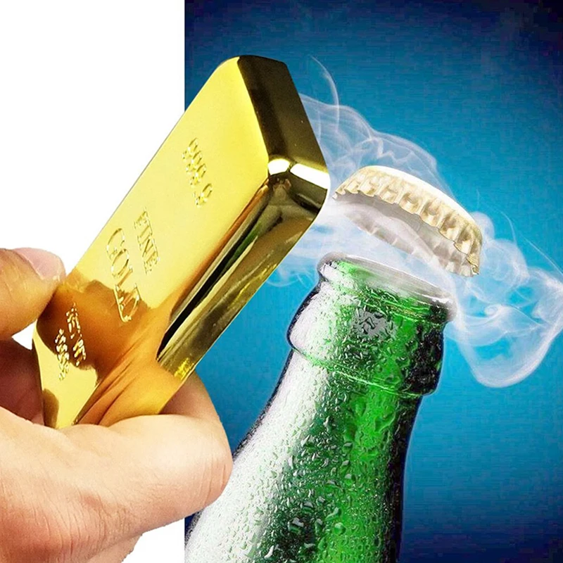 

Gold Bar Bottle Opener & Magnet Golden Bullion Fridge Beer Openers Bar Kitchen Utensils Daily Necessities Items