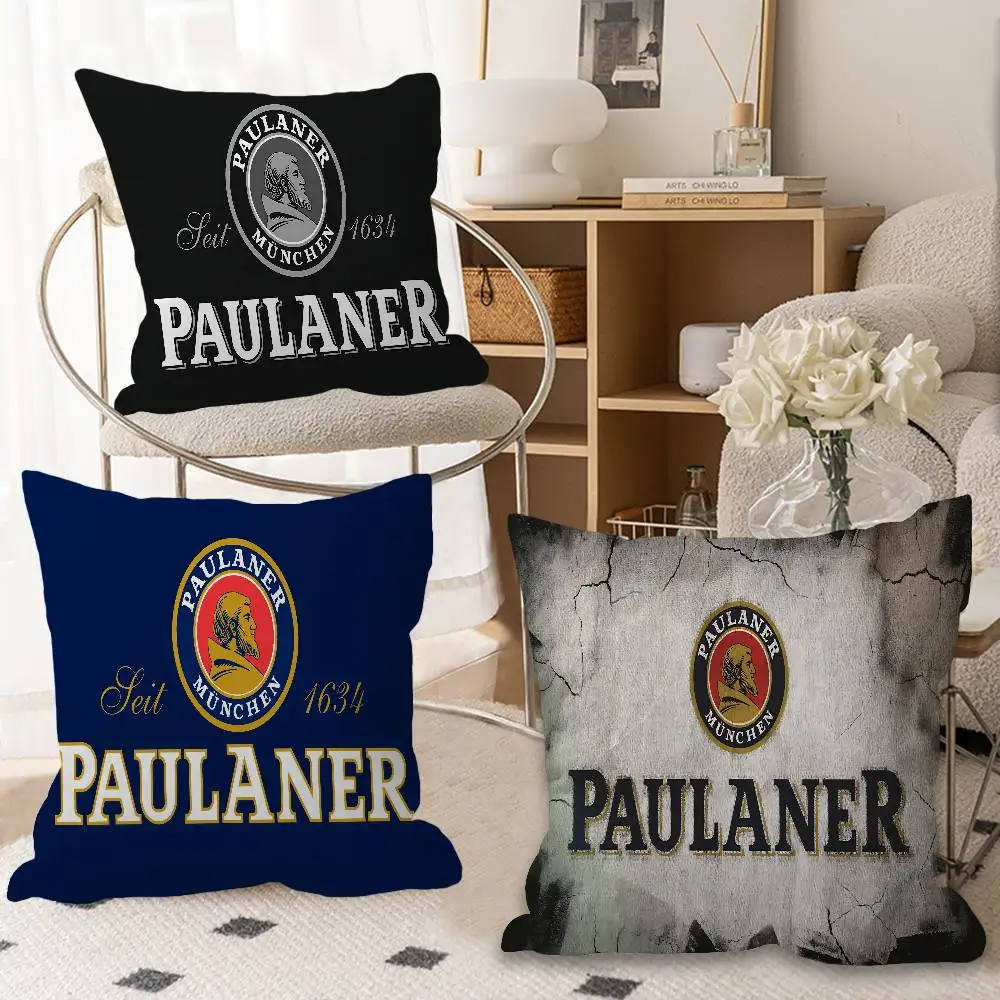German Beer P-Paulaners Cushion Cover Pillowcase Upholstery Sofa Throw Pillow Home Decor Pillowcas