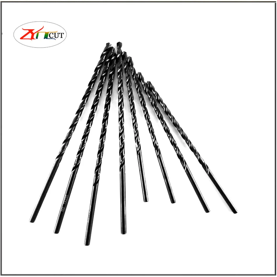 1Pcs  Extended Deep Hole Straight Shank Fried Dough Twists Drill 4mm-16mmx300 400 500mm HSS M2 Black Oxide Long Twist Drill Bits