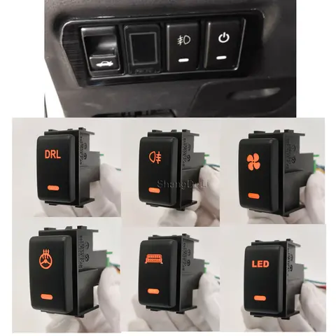 Car LED Light Front Fog Light Switch Rear Fog Lamp Push Button with wire For Nissan Qashqai Tiida X-TRAIL Patrol Y62 2008 - 2015