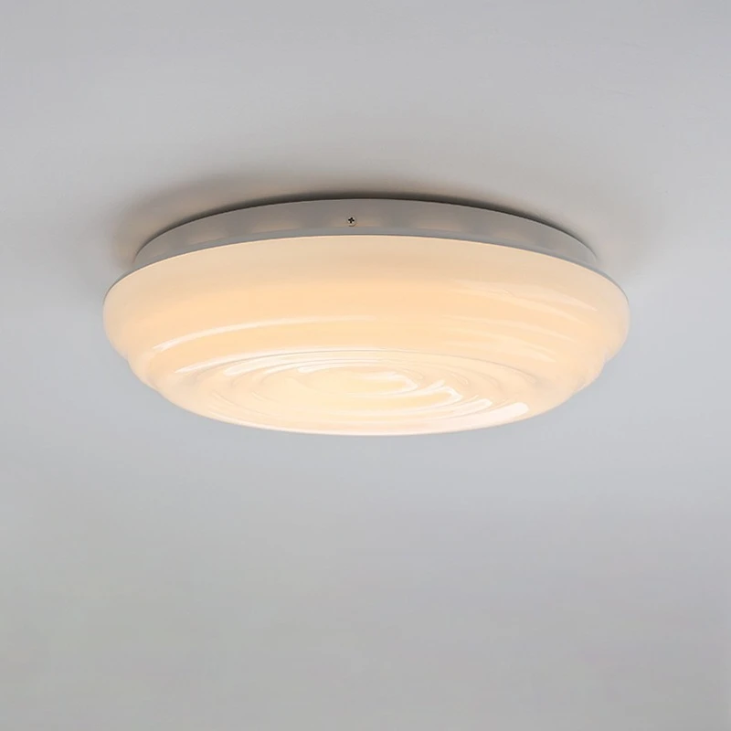 

Postmodern Rotundity White Glass Ceiling Lights Study Living Room Bedroom Restaurant Cafe Kitchen Full Spectrum LED Ceiling Lamp