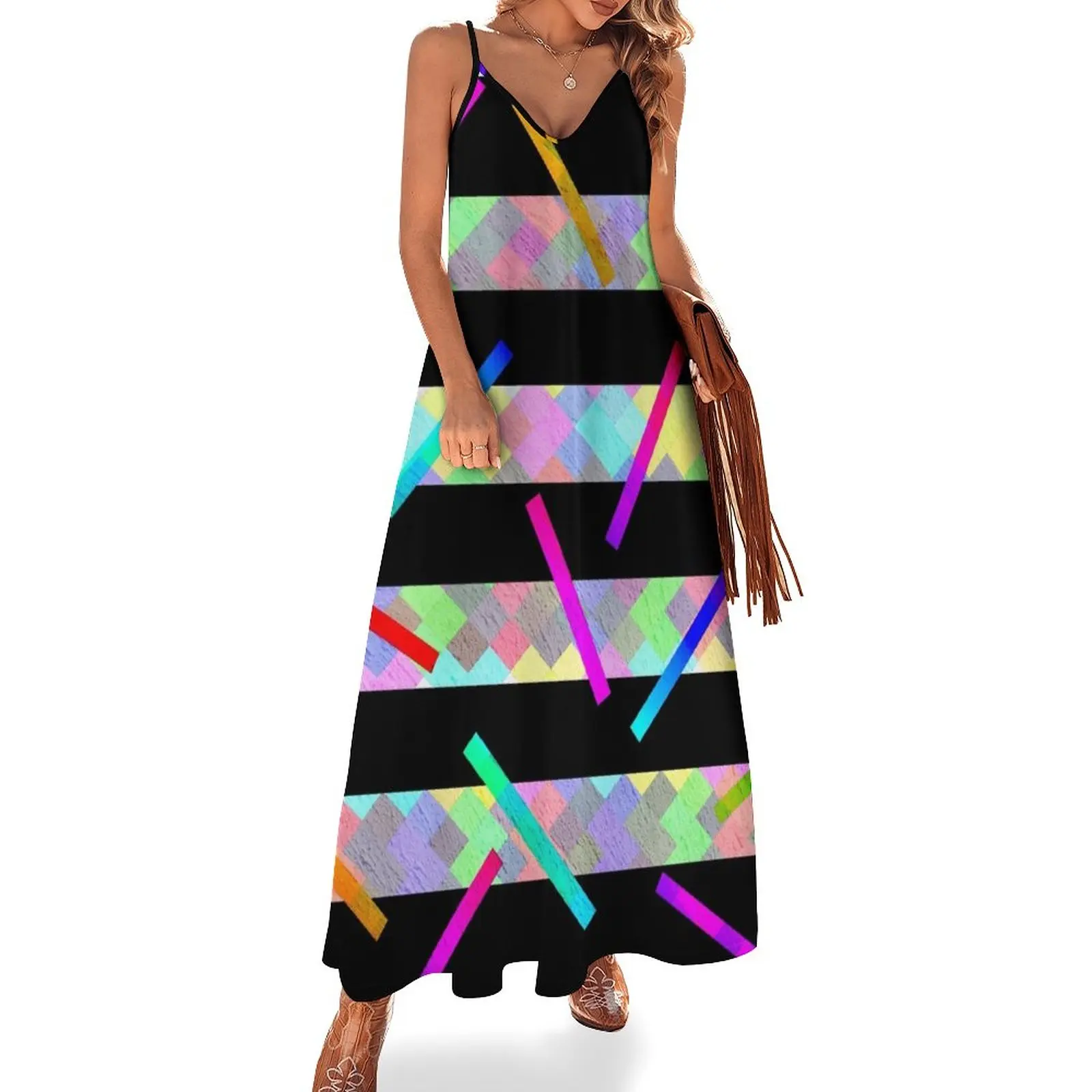 The Glow Stick Party Sleeveless Dress Woman clothes Women's evening dress women dresses