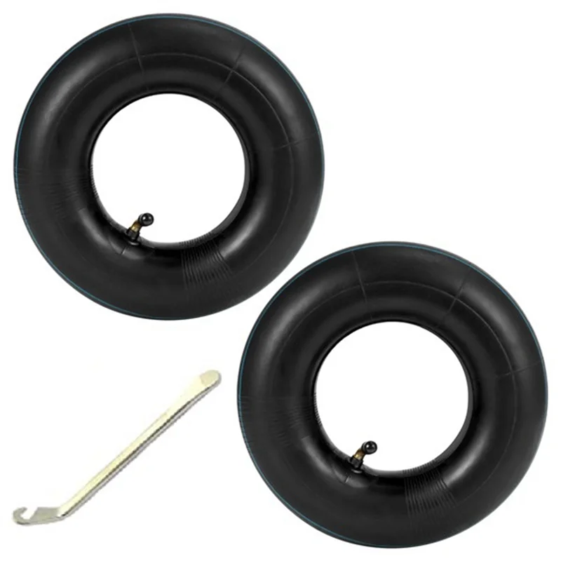 2 PCS 4.10/3.50-4 Inch Inner Tube Tire for Hand Truck, Dolly, Hand Cart, Lawn Mower,4.10-4 Replacement Tube with Crowbar