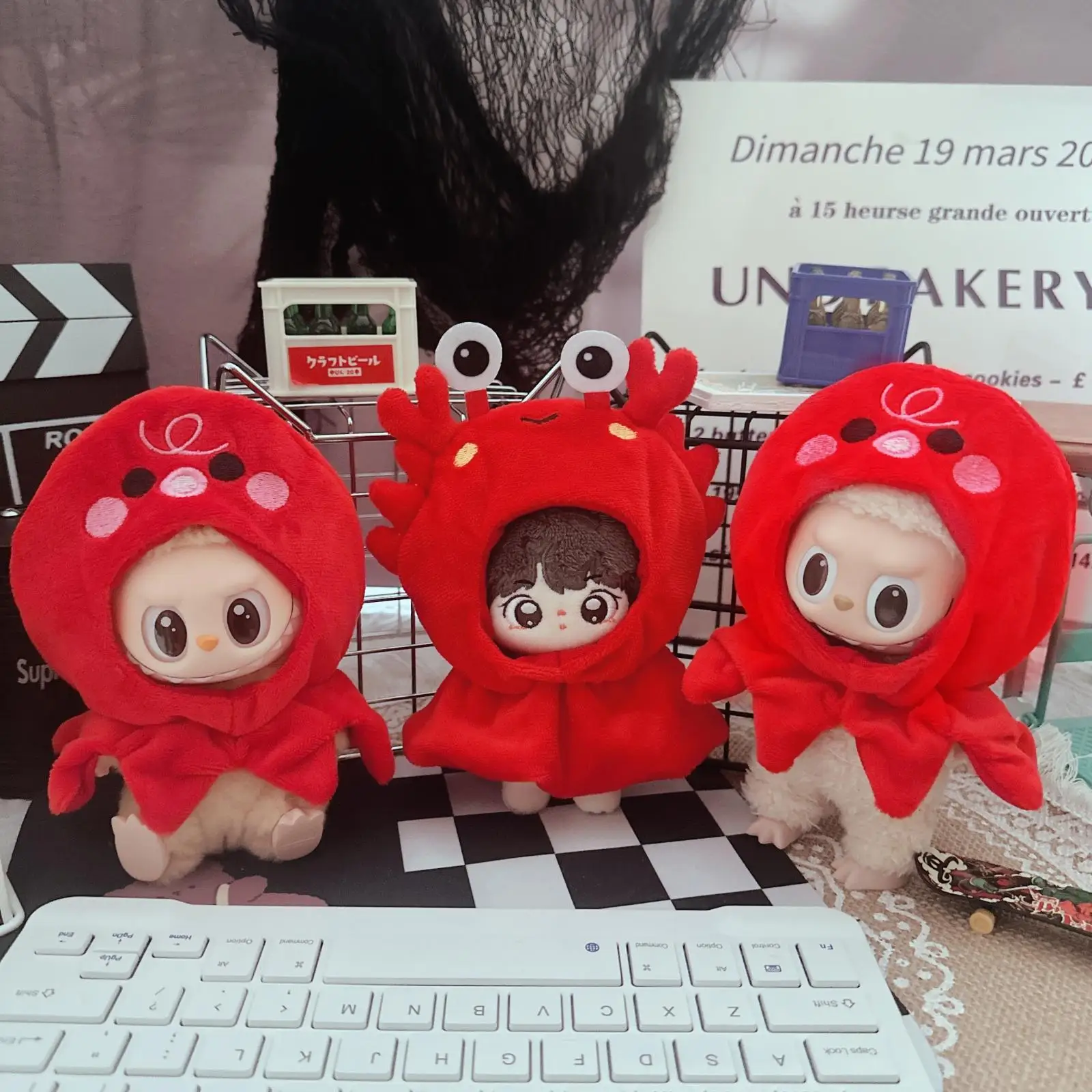 Cute Red Crab Octopus Doll Clothes For 10cm Idol Soft Cotton Doll DIY Clothes Accessory for Girls Fans Collection Gifts