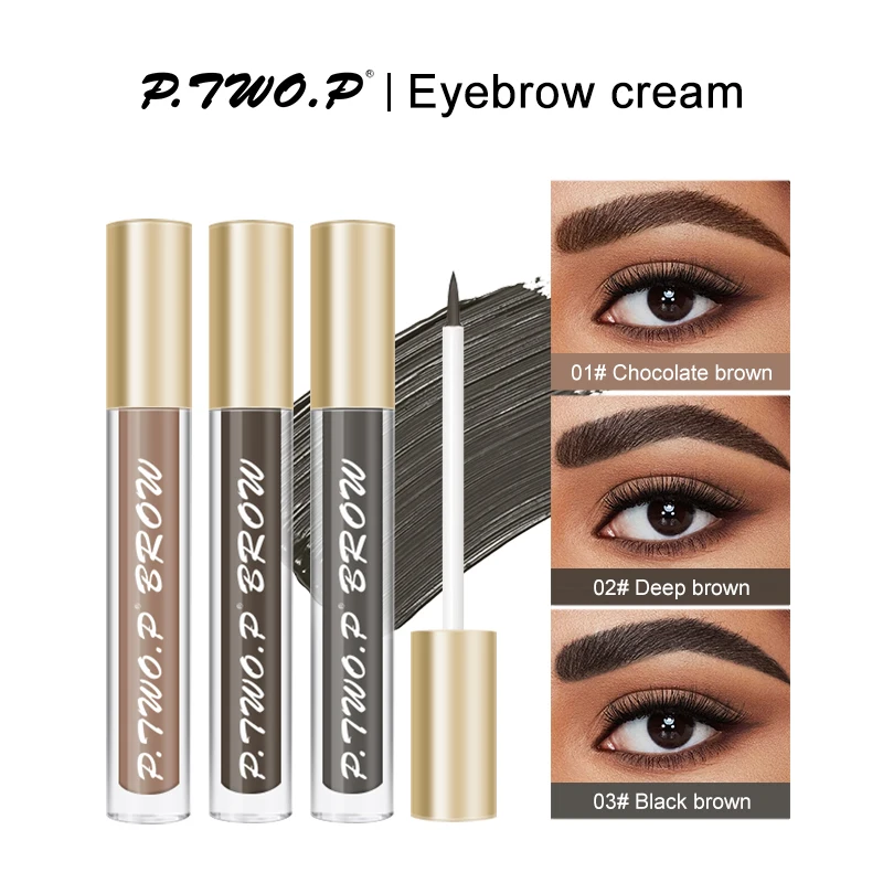 P.TWO.P Waterproof Eyebrow Cream Lasting Styling Soap With Brushes Liquid Eyebrow Gel Fast Tint Dye 3 Colors Makeup Cosmetic Kit