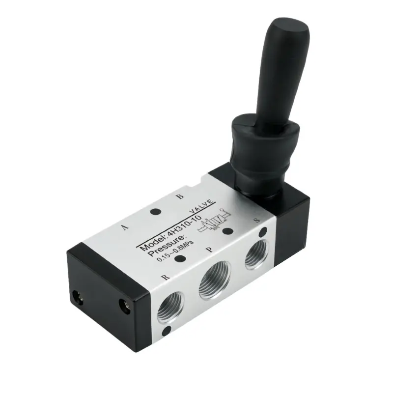 4R210-08 Pneumatic Manual Pull Valve + 4H210-08 Directional Valve - Include PC Connector & Half-Barrel BSL Muffler