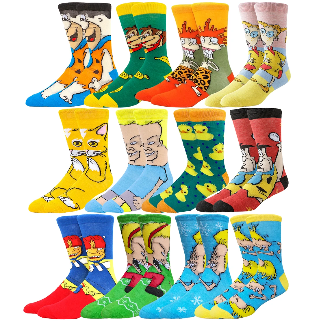 

Novelty Funny Cartoon Anime Socks for Men and Women Hip Hop Street Fashion Casual Crew Socks