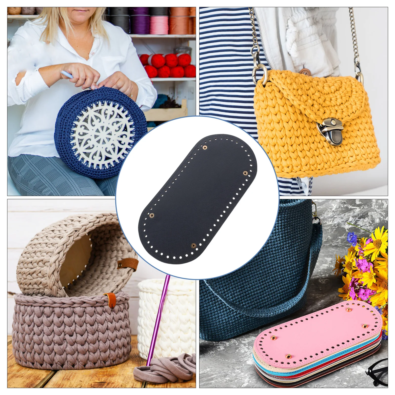

PU Bag Bottom Base Durable DIY Sewing Plate Accessories for Handmade Crochet Pouch and Purse