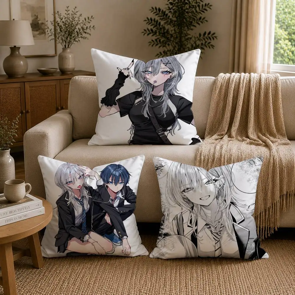 Haimiya Senpai Wa Kowakute Kawaii Manga Pillow Case for Sofa Living Room Home office Decor Protective Cover 2