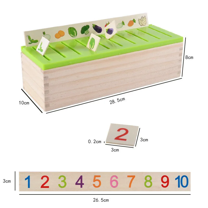 Conhecimento matemático classificação cognitiva correspondência crianças montessori cedo educacional aprender brinquedo caixa de madeira presentes crianças brinquedo