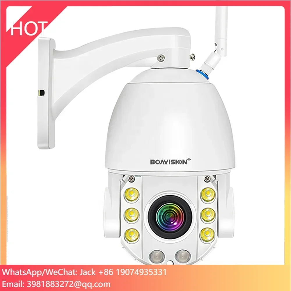 BOAVISION 4K 8MP 5MP Metal fuerte WIFI POE 4G cámara de seguridad 30X ZOOM 120M IR Audio PTZ cámara de vigilancia con detección de movimiento