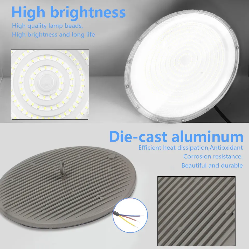 LED عالية خليج ضوء الصناعية ضوء أضواء العمل 100 واط 150 واط IP65 مقاوم للماء أطول أضواء السقف لمستودع مصنع الصالة الرياضية المرآب