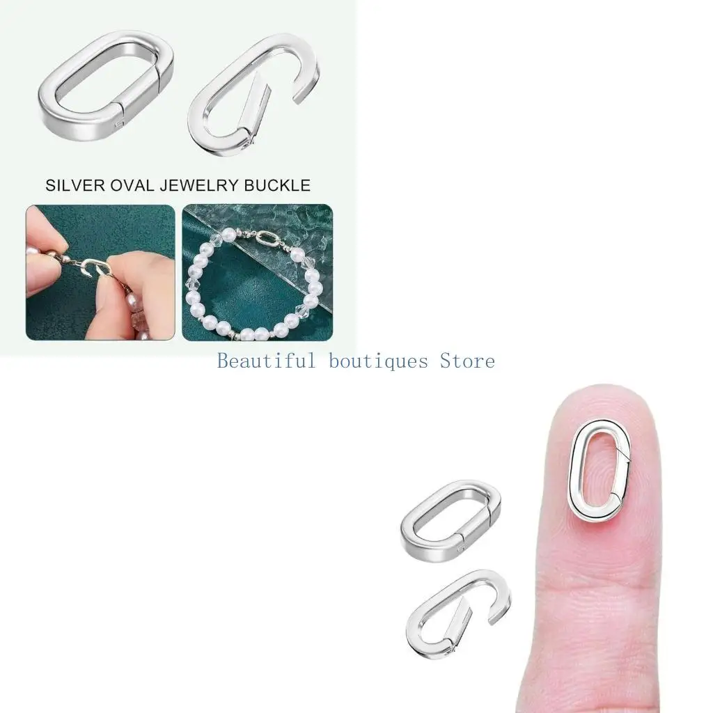 

U4LF Sterlings Silver Openable Clasp with Zirconia Purpose Necklace Shortener and Bracelet Extender in Golden Silver 10pcs