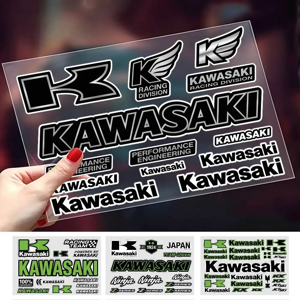 FÜR KAWASAKI Universelle wasserdichte, reflektierende, dekorative Aufkleber zum Verbergen von Kratzern für Auto, Motorrad, Helm, Kühlschrank