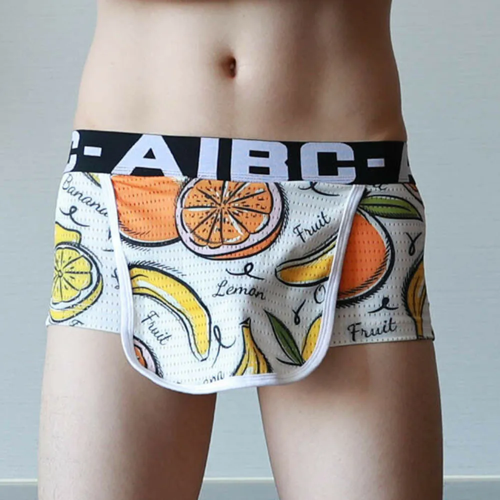 Mens Aro Pants Underwear AIBC Fruit Print Boxer Shorts Personalized Design Comfortable Unique Home Lounge Wear​