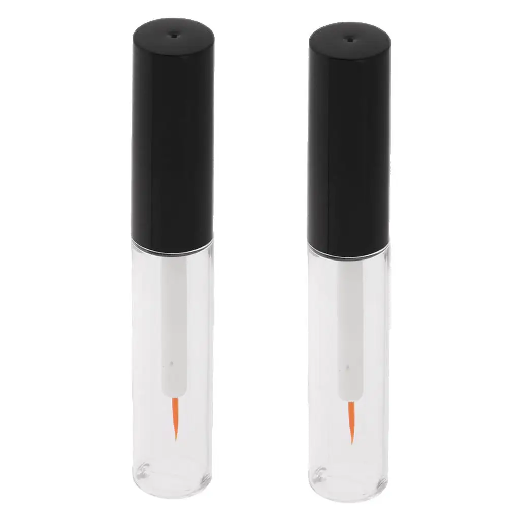 2 stuks 4 ml hervulbare lege helder acryl flesjes buis/mascara/vloeistof met borstel lijmbuis
