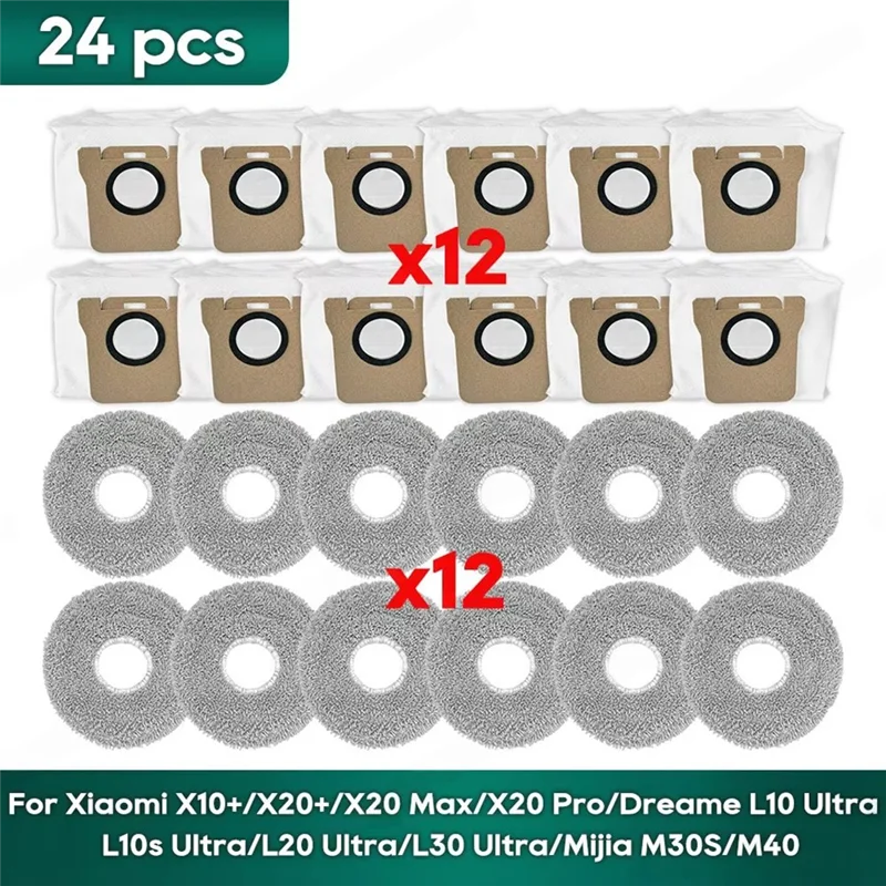 ABJN-bolsa de tela para fregona para Xiaomi X20 Plus / X20 Max / X10 + para Dreame L10 Ultra/L20 Ultra / L30 Ultra Mijia M30S/M40