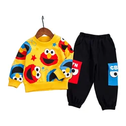 Spring Kids Boys Girls Casual Clothes Kids Cartoon T-Shirt Pants 2Pcs/Set Infant Cotton Clothing Set Children Fashion Tracksuit