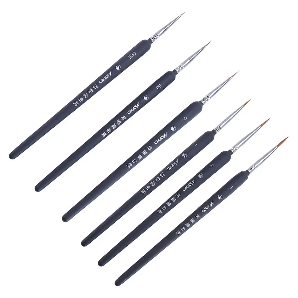 6 Pcs Portable Paintbrush Oil Paint Brush Line Drawing Pen Water Color Brush Detergent Hook Kids Bamboo Long H le