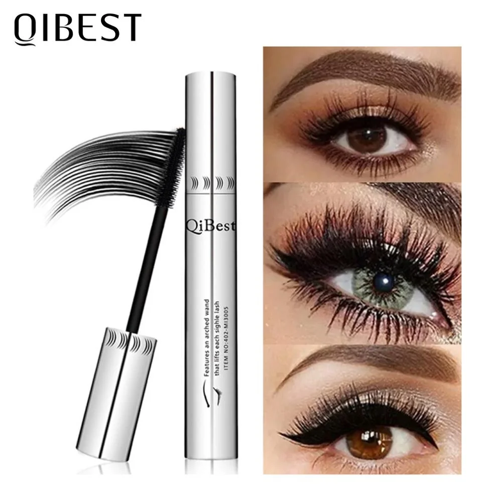 QIBEST Waterproof Rimel 4D Silk Fiber Lash Mascara Waterproof Lasting Rimel Macara Lengthens Eyelash Growth Lash Lift Bulklash