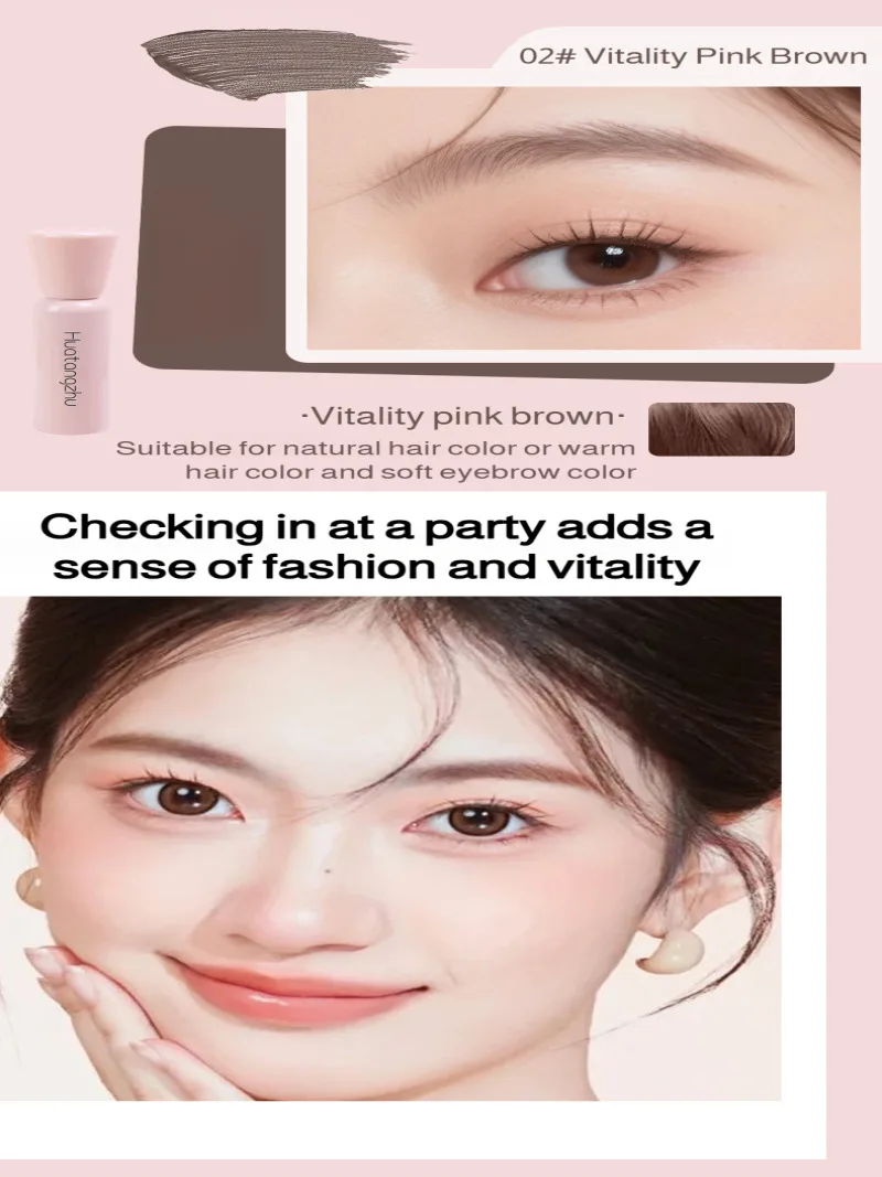 Matiz de sobrancelha natural de longa duração, à prova d'água, à prova de manchas, creme de estilo de sobrancelha, 3 cores, gel de tingimento de sobrancelha