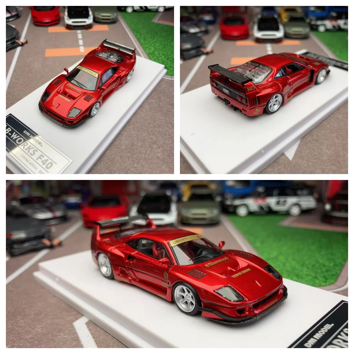 

DM 1/64 Red Metallic F40 Super Car Diecast Model Car Limited Edition