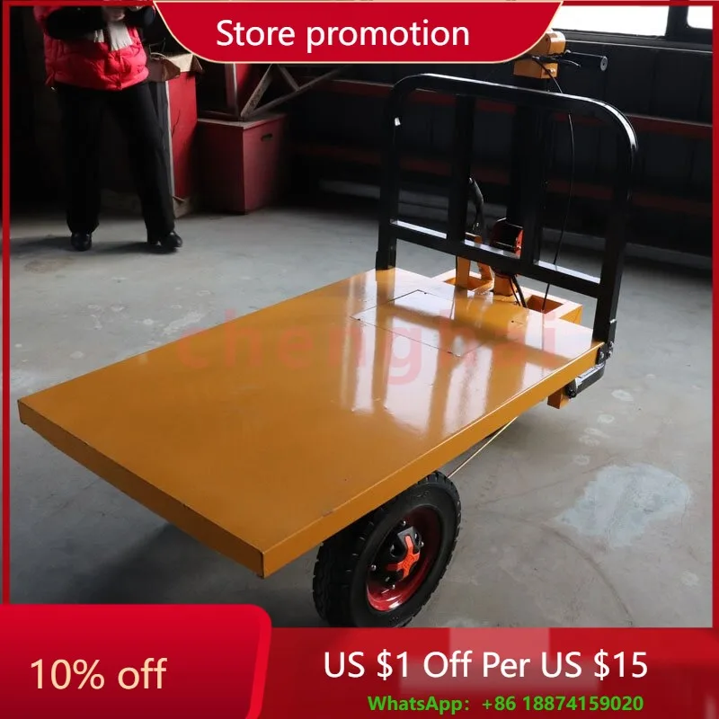 

Портативная электрическая трехколесная платформа, ручная тележка, промышленный транспортный автомобиль для строительных материалов с инструментами для хранения