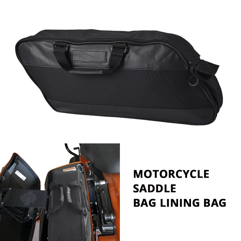

Black Motorcycle Saddle Bag Luggage Soft Rack Liner Saddlebag For Harley Touring Road King Electra Street Glide Ultra Tour 93-23