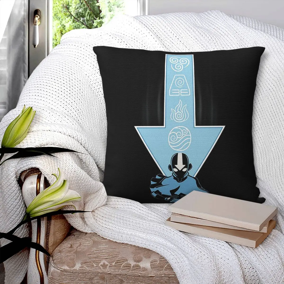 

Avatar Aang Arrow Square Pillowcase Pillow Cover Polyester Cushion Decor Comfort Throw Pillow for Home Sofa