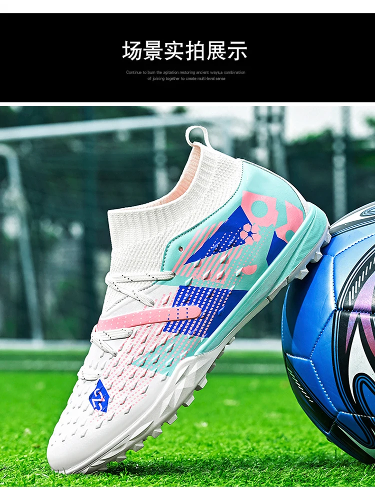Neue Männer Fußball Schuhe Hochwertige Outdoor Hohe Knöchel Ultraleicht Indoor Fußball Stiefel Nicht-Slip Sport Schuhe Futsal Nicht-Slip – Detail 29