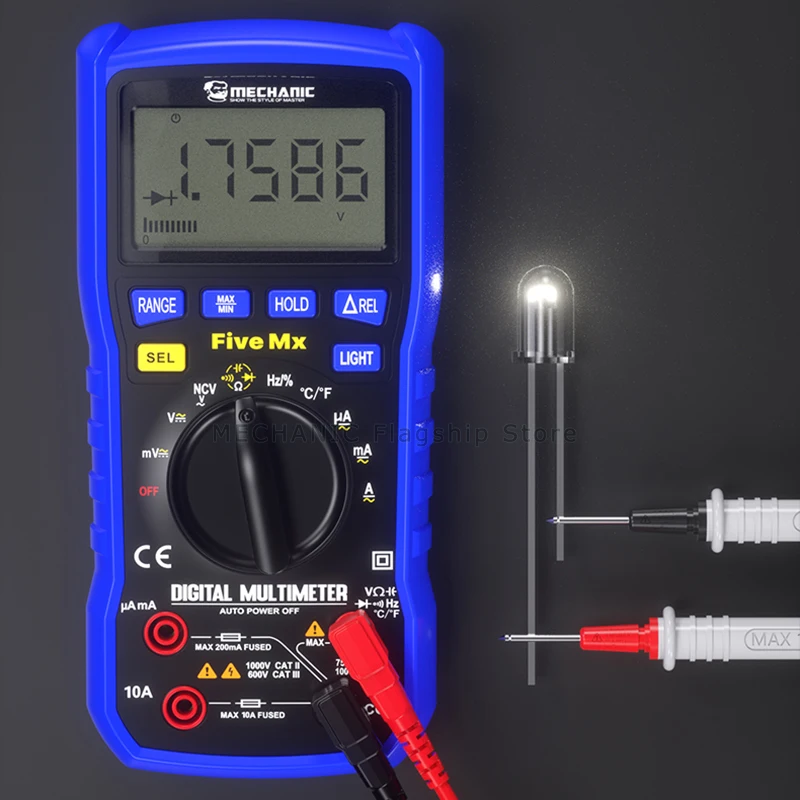 MECHANIC Five Mx Digital Multimeter Four-bit Semi NCV Measurement Temperature Detection High-precision Anti Burn True RMS Tester