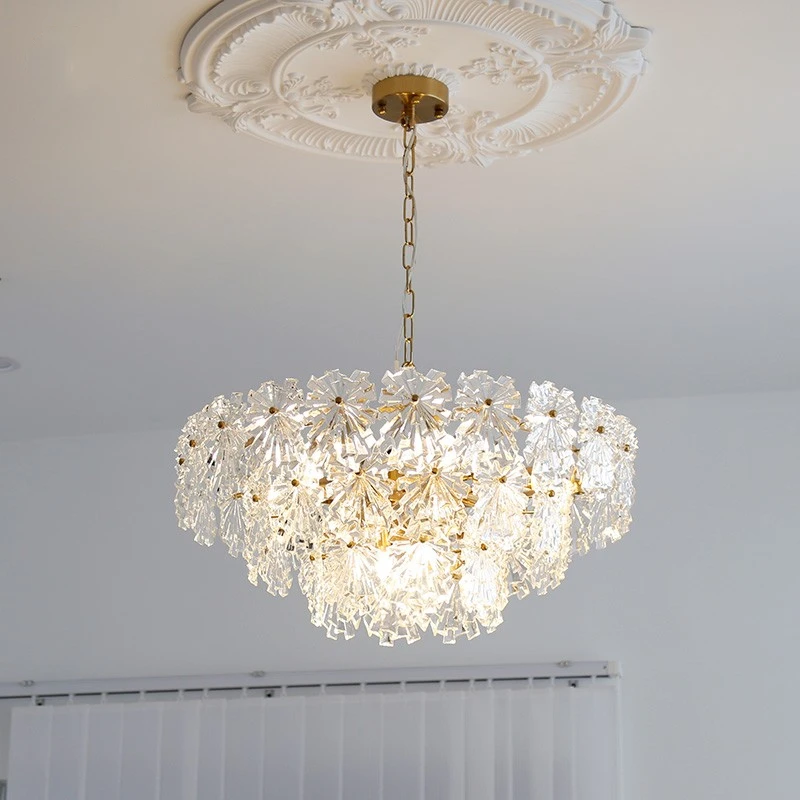 

Modern Italian Art Crystal Glass Ceiling Chandelier For Bedroom Restaurant Living Room Bar French Light Luxury Pendant Lamp