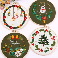 DIY Cross Stitch Set Snowman Embroidery Starter Kit Beginner Sewing Art Cartoon Craft Painting Christmas Decor Embroidery Sets