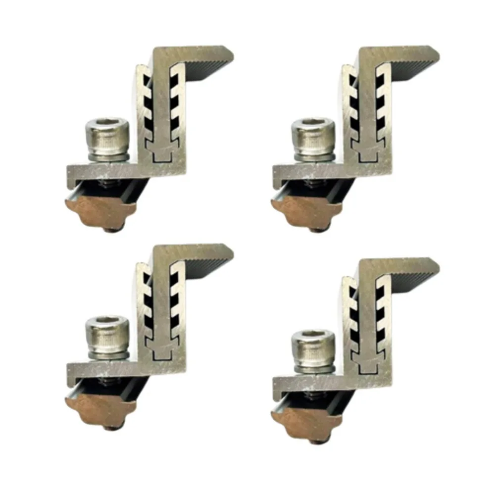 

4Pcs Adjustable Solar Panel Clamps Aluminum Medium Pressure Solar End Mid Clamp Kit Side Pressure Durable