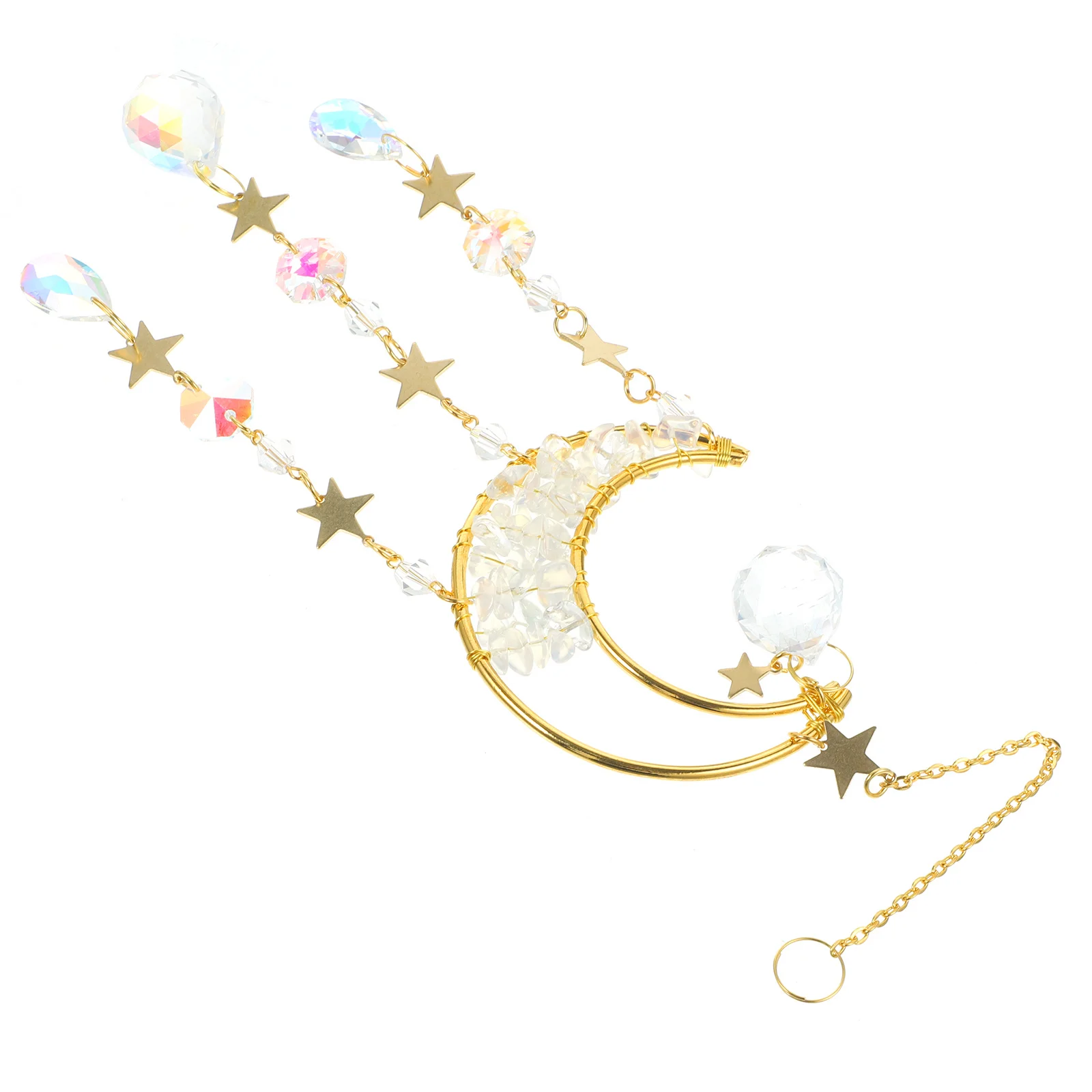 

Moon Hanging Glass Sandglass Ornament Delicate Home Bedroom Garden Window Decoration Sun Catcher Moon Car Accessories