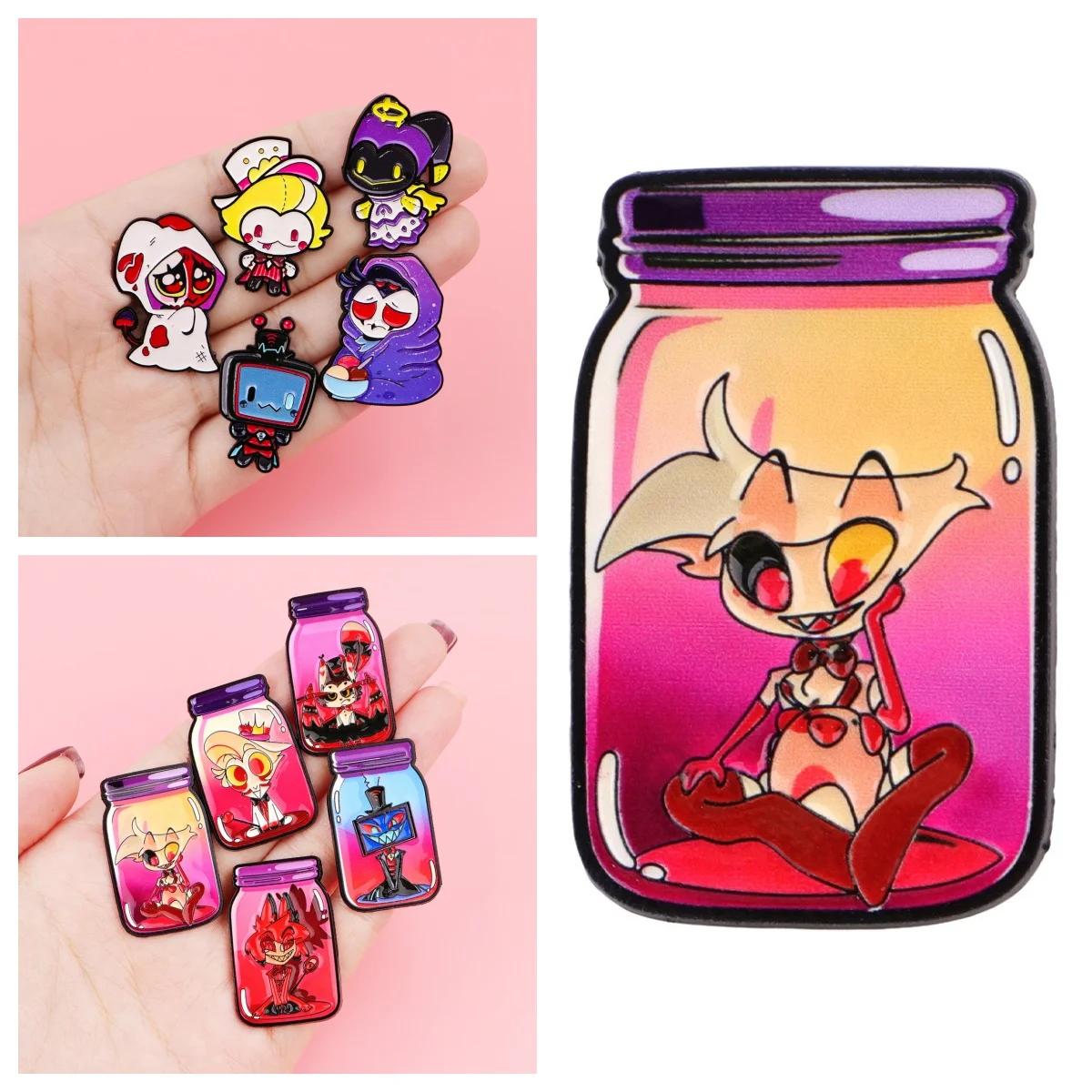 Hazbin Hotel Husk Alastor Angle Dust Charlie Morningstar Enamel Pins Brooch Bag Clothes Accessories Decoration Collection Gift