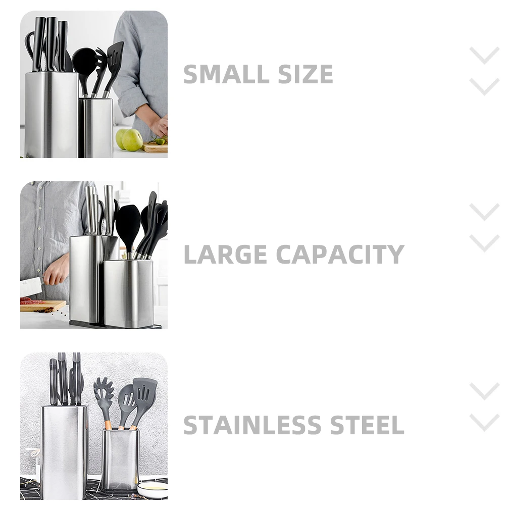 

Stainless Steel Knife Holder Kitchen Tools Storage Bucket Cutters ganizer Plastic Utensil Bakeware Safe Design High Temperature