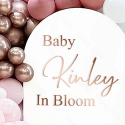 Baby in Bloom Sign Sticker Large Rose Gold Vinyl Custom in Bloom Sign Decal for Baby Shower Gender Reveal Birthday Backdrop Deco