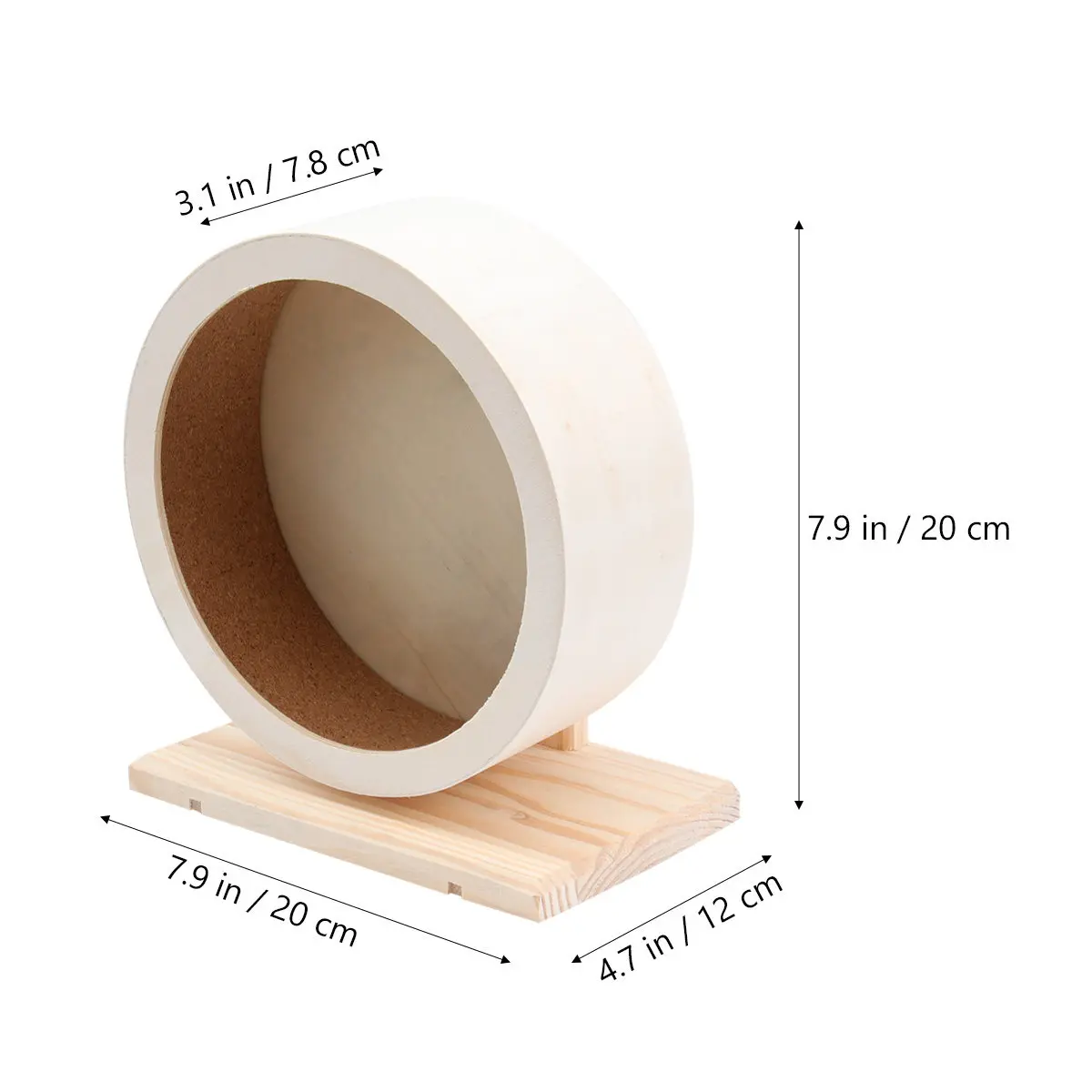 Premium Wooden Pet Exercise Wheel for Hamsters Rats Hedgehogs Small Animals Free Standing Non Run Disc Size M Healthy Activity