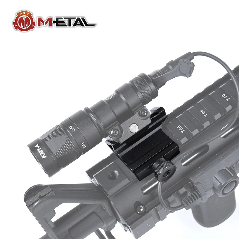 Base offset 45° RMR para linterna táctica y visor Picatinny