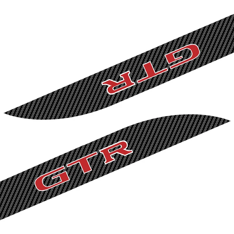 2pcs Carbon Car Door Side Skirt Sill Stripe Sticker Decals for Nissan GTR X-trail Tiida Qashqai J10 J11 Leaf Kicks Versa Hub Cap