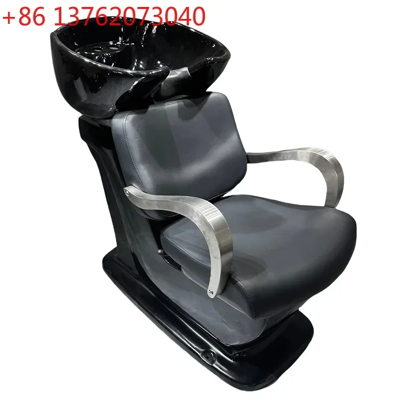 

Black Classic Semi Reclining Thai Hair Shampoo Barbershop Flush Bed