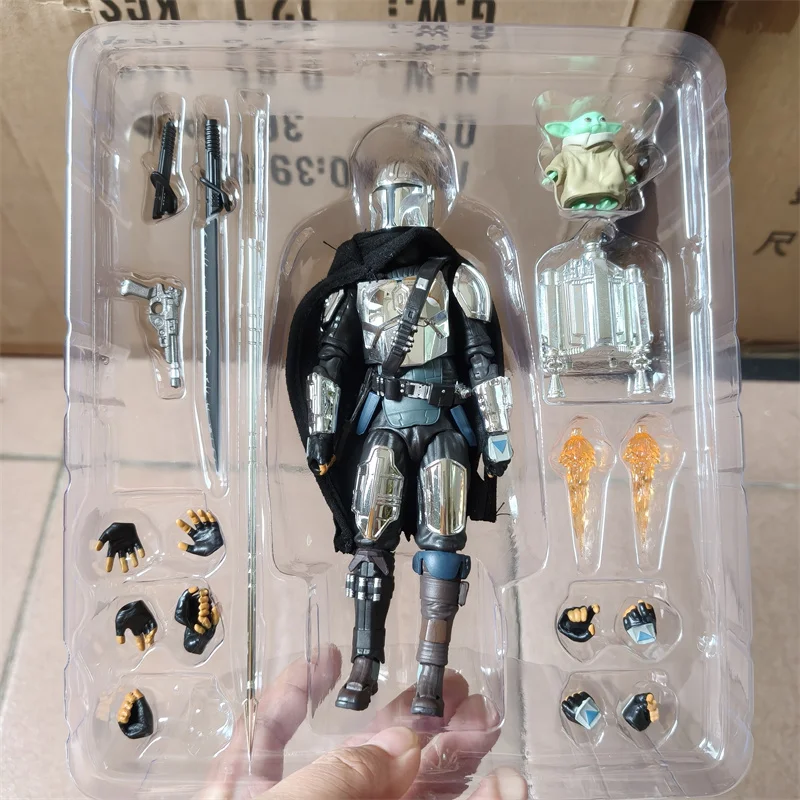 MAFEX 256 The Mandalorian Glogu Actionfigur Star Wars Mandalorian Figuren 6 Zoll Galvanisierte Version Plating Edition Auf Lager – Detail 3