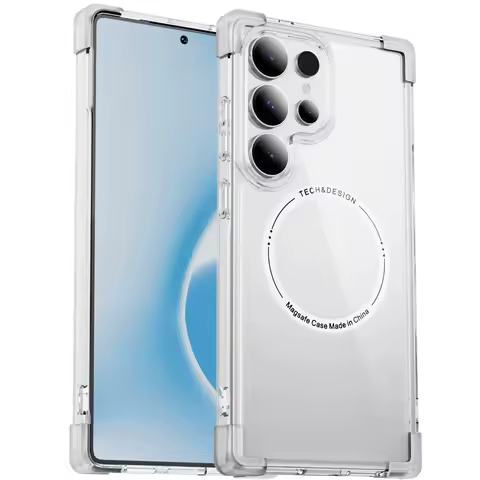 Matte Airbag Transparent Magnetic Case For Samsung Galaxy S25 S24 S23 S22 S21 Note 20 Ultra Plus For Magsafe Armor Hard Cover