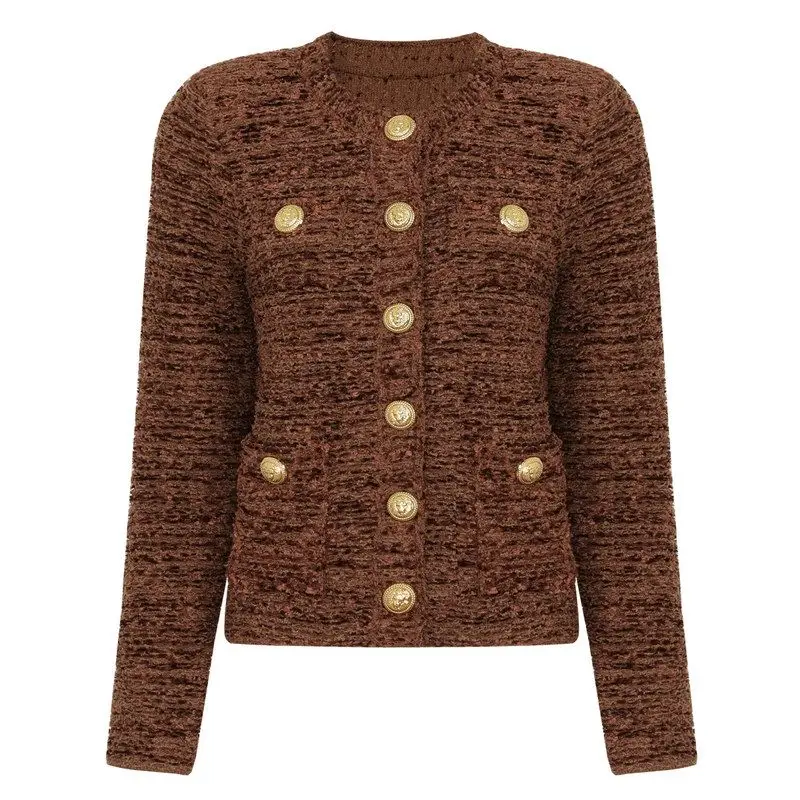 

Высококачественный модный вязаный кардиган для женщин, удобный топ, весенне-осенний новый стиль, европейский стиль, стандартный крой, длинный рукав